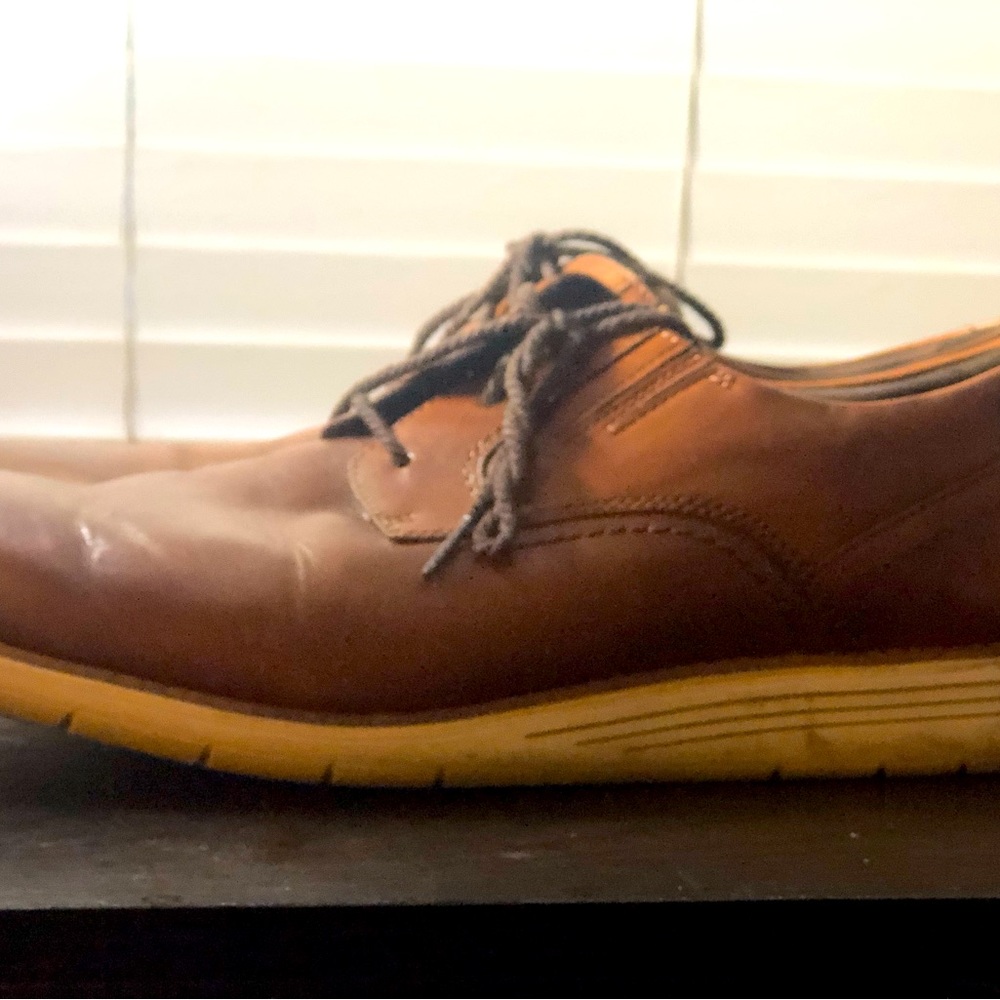 Rockport Brown Leather Wingtip Lace Up Dress Casual Oxfords Shoes Men's 13